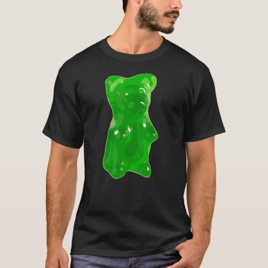 Green Gummy Bear Candy T-shirt (Voorkant)