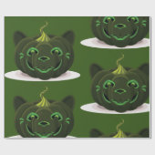 Green Halloween Pumpkin Cadeaupapier (Vlak)