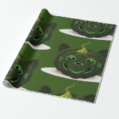 Green Halloween Pumpkin Cadeaupapier (Uitgerold)