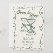 Green Hand Drake Cheers to Love Faire-part de mari (Devant)