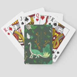 Green Hand draw Dinosaur Pokerkaarten