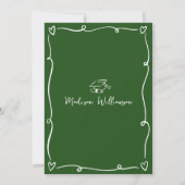 Green Hand Drawn Doodle Graduation Fun White Party Kaart (Achterkant)