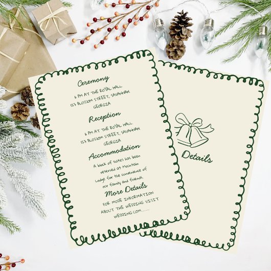 green hand drawn heart Whimsical Wedding details Kaart