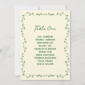 Green Hand Drawn Wedding Seating Chart Card Kaart (Voorkant)