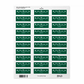 Green Hanging Ornament Return Address Label (Full Sheet)