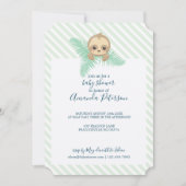 Green Happy Baby Sloth Baby shower Kaart (Voorkant)