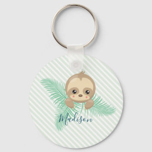 Green Happy Baby Sloth Baby shower Sleutelhanger