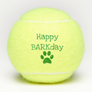 Green Happy Barkday Birthday Pet Dog Speelgoed Tennisballen
