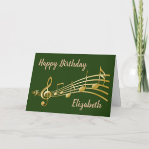 Green "Happy Birthday" Muziek Wenskaart Kaart