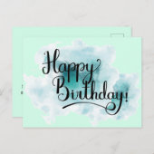 Green Happy Birthday Post Kaart (Voorkant / Achterkant)