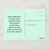 Green Happy Birthday Post Kaart (Achterkant)