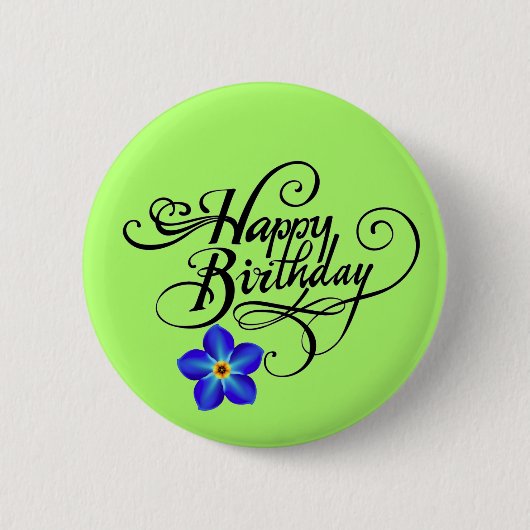 Green Happy Birthday Ronde Button 5,7 Cm (Voorkant)