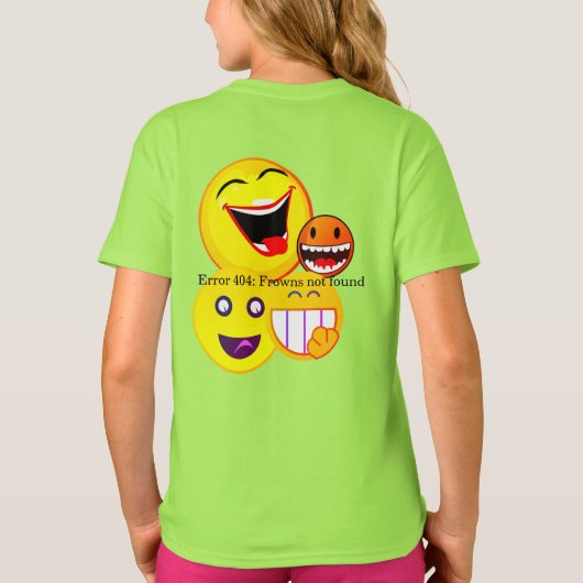 Green Happy Robot Giggle T-Shirt amusant (Dos)