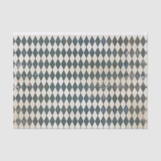 Green Harlequin Diamond Pattern Tissuepapier (Voorkant)