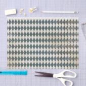 Green Harlequin Diamond Pattern Tissuepapier (Craft)