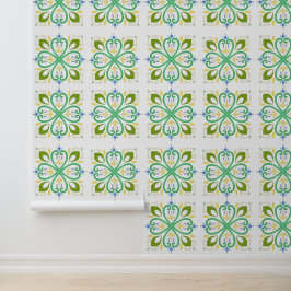 Green Harmony Mandala Boho Wallpaper Behang