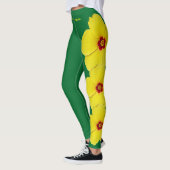 Green Hawaii State Flower Hibiscus Jaune Leggings (Gauche)
