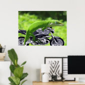 Green Hawaiian Gecko Rider Poster (Thuiskantoor)