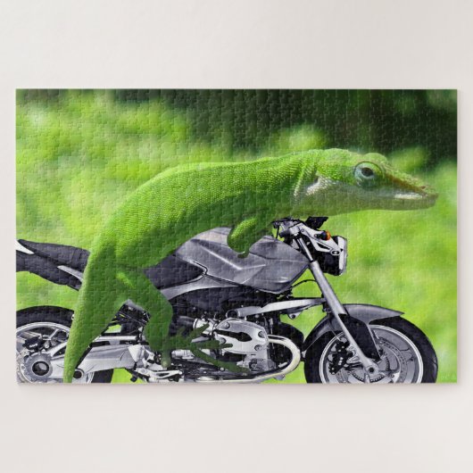 Green Hawaiian Gecko Rider Puzzle (Horizontal)