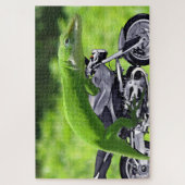 Green Hawaiian Gecko Rider Puzzle (Vertical)