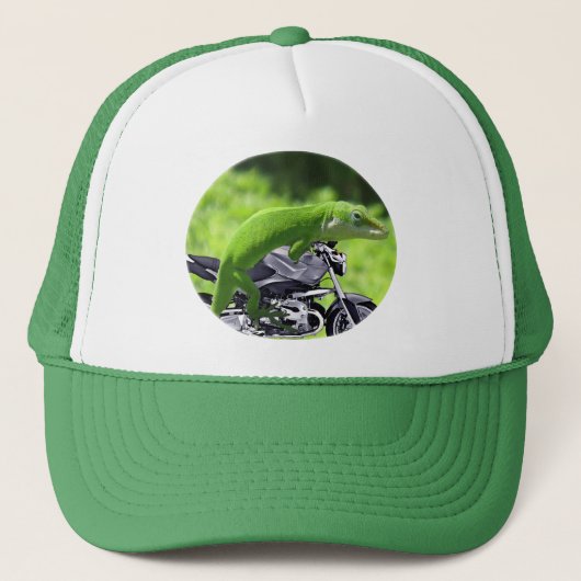 Green Hawaiian Gecko Rider Trucker Pet (Voorkant)