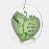 Green Heart CNA Nurse Keramisch Ornament (Links)