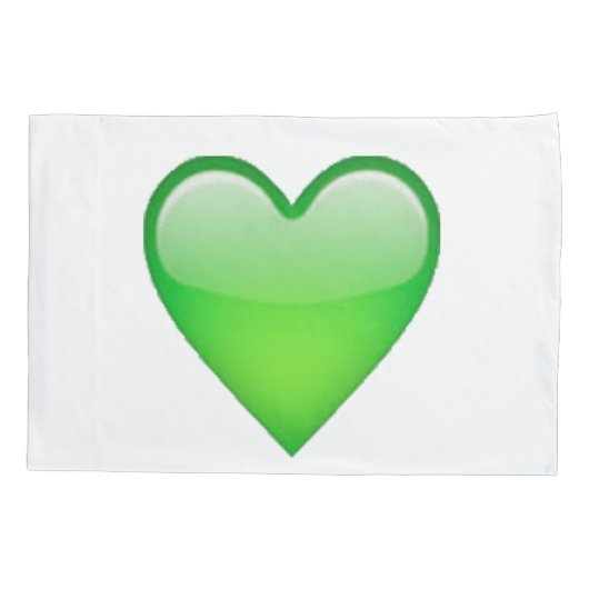 Green Heart - Emoji Kussensloop (Achterkant)