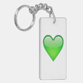 Green Heart - Emoji Sleutelhanger (Voorkant Links)