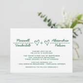 Green Heart Equation Wedding Invitation (Debout devant)