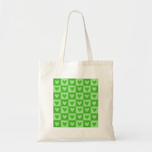 Green Heart Grid-Canvas tas (Voorkant)