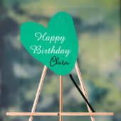 Green heart happy birthday white black balloon kid (Neutre)