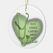 Green Heart LPN Nurse Keramisch Ornament (Links)