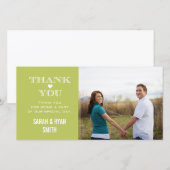 Green Heart Mariage Photo Merci Cartes (Devant / Derrière)