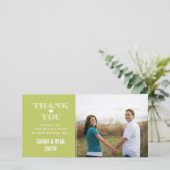 Green Heart Mariage Photo Merci Cartes (Debout devant)