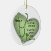 Green Heart Night Nurse Keramisch Ornament (Rechts)