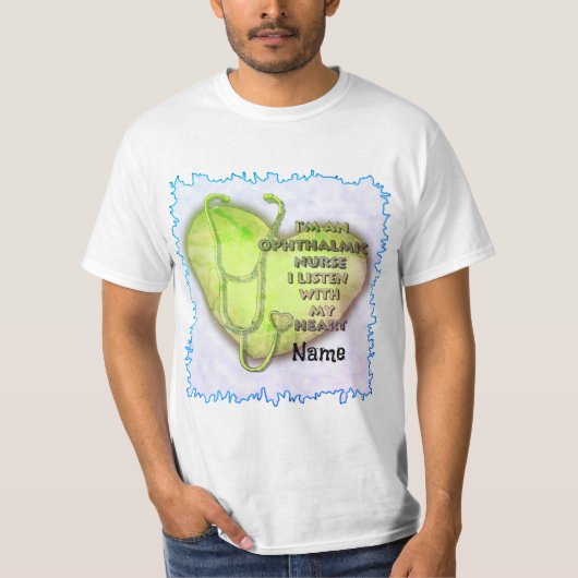 Green Heart Ophthalmic Nurse T-shirt (Voorkant)