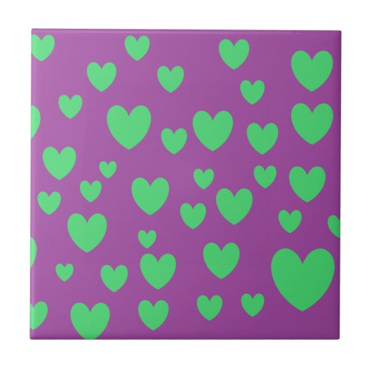 Green Hearts Ceramic Tile Tegeltje (Voorkant)