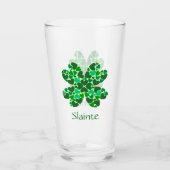 Green Hearts Shamrock gepersonaliseerd Glas (Voorkant)
