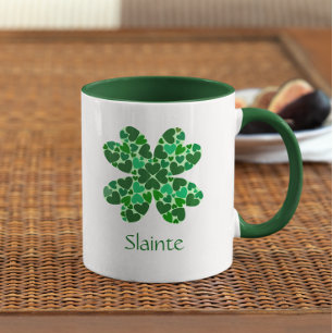 Green Hearts Shamrock gepersonaliseerd Mok
