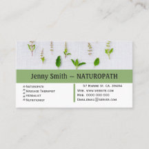 Green Herbs Naturopath Appointment Visitekaartje