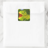 Green Herfst Leaf Vierkante Sticker (Tas)