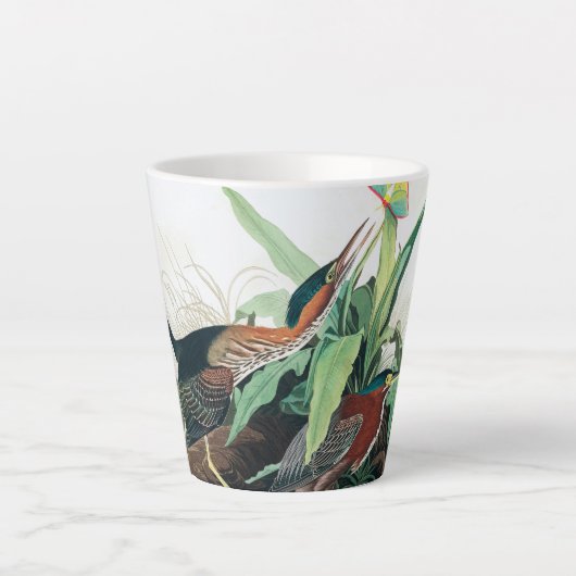 Green Heron door John James Audubon Latte Mok (Voorkant)