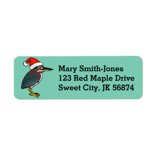 Green Heron Santa Etiket