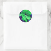 Green Hibiscus Flower Abstract Ronde Sticker (Tas)