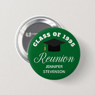 Green High School Reünie Gepersonaliseerde Naam Ta Ronde Button 5,7 Cm