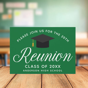 Green High School Reunion Custom Party Kaart