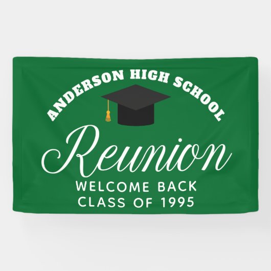 Green High School Reunion Custom Welkom Spandoek (Horizontaal)