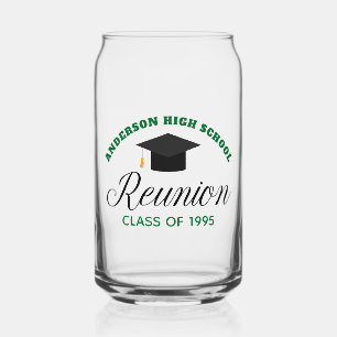 Green High School Reunion Party Custom Alumni Blikvorm Glas
