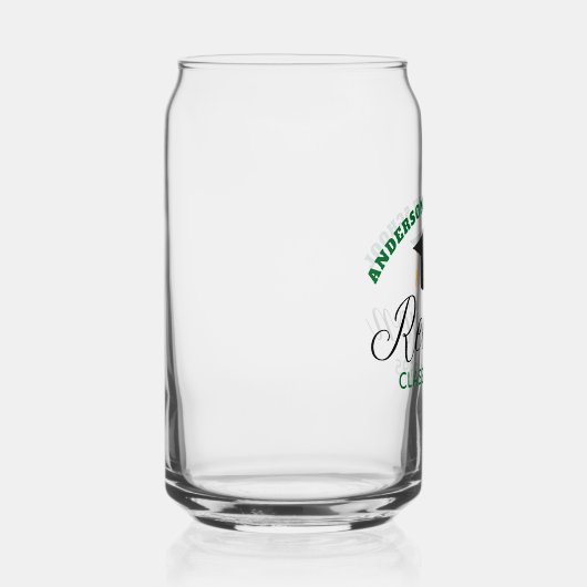 Green High School Reunion Party Custom Alumni Blikvorm Glas (Rechts)