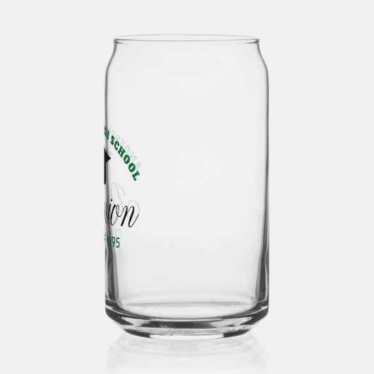Green High School Reunion Party Custom Alumni Blikvorm Glas (Links)
